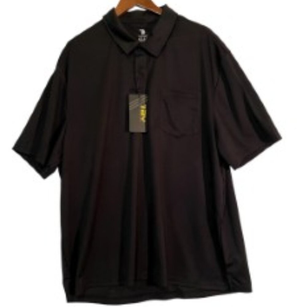 TBY Men’s Black Polo Shirt XXL 100% Polyester Travel- Casual-Workwear NWT
